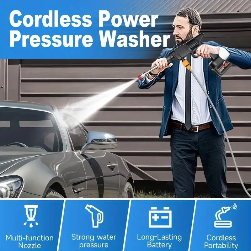 NEW Cordless Pressure Washer w/ 2 Batteries - Home/Car Washing 🧡 image indicator(6)