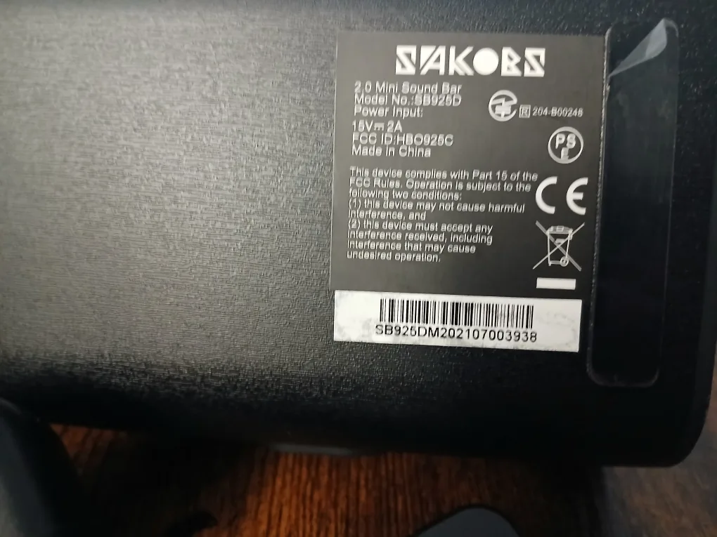 Sakobs 2.0 Mini Sound Bar Model SB925D image indicator(4)