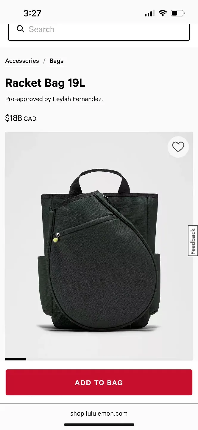 Lululemon Racket Bag 19L - Rainforest Green/Black image indicator(2)