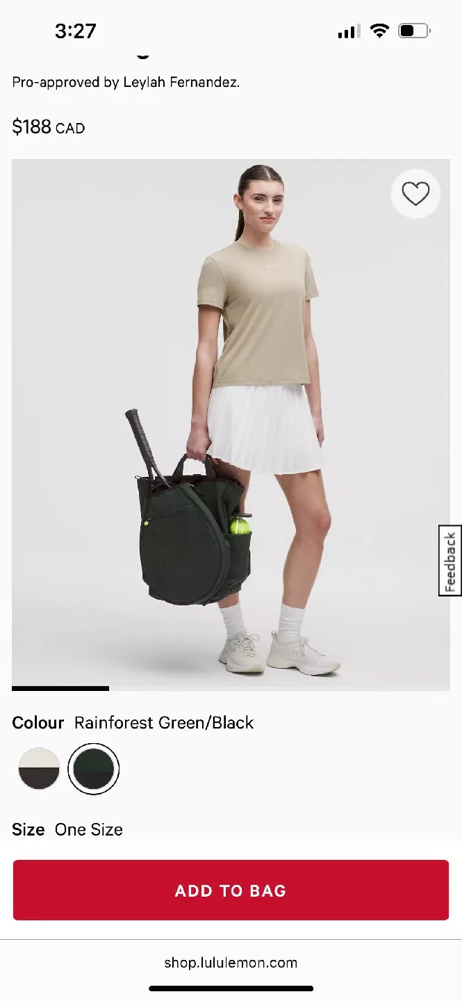 Lululemon Racket Bag 19L - Rainforest Green/Black image indicator(3)