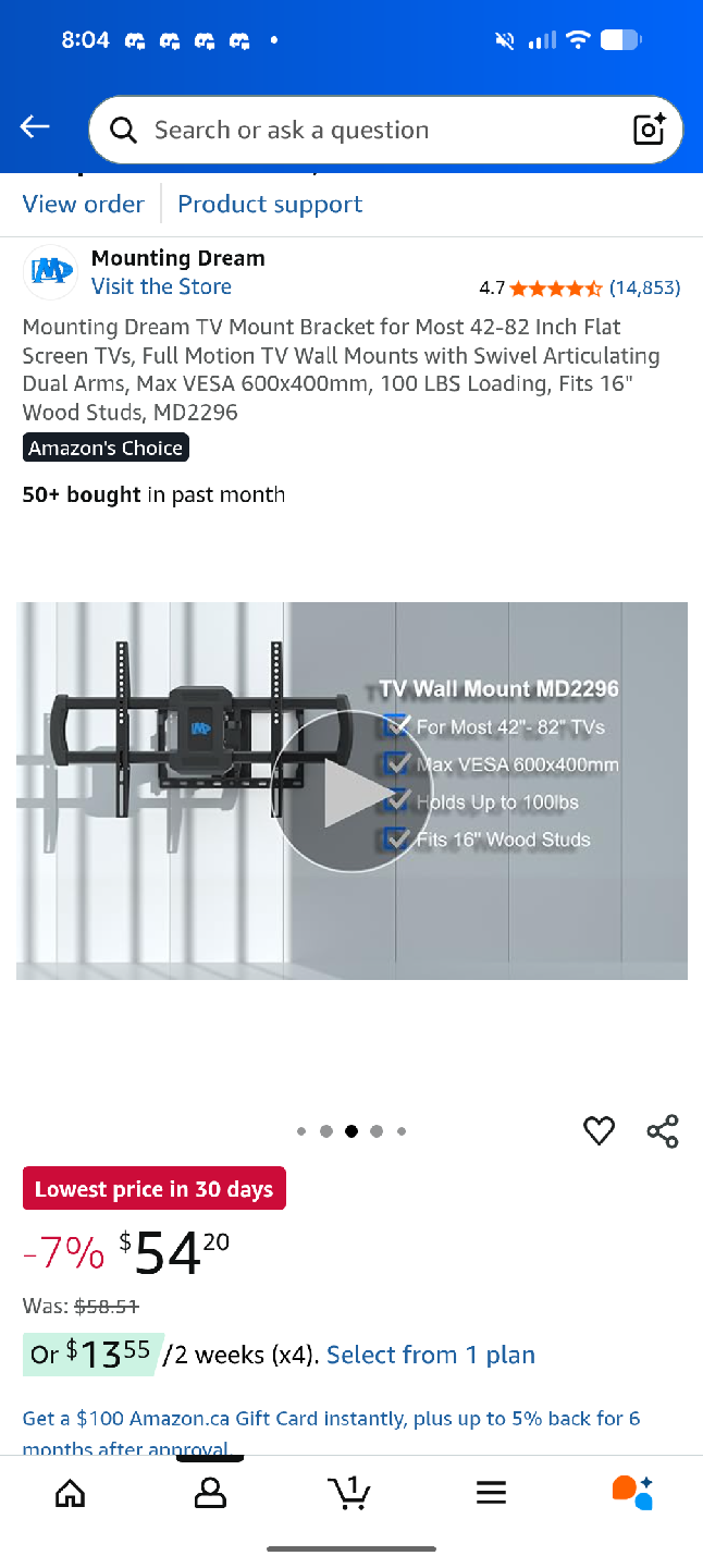 Mounting Dream TV Wall Mount MD2296 for 42-82" TVs - photo 5