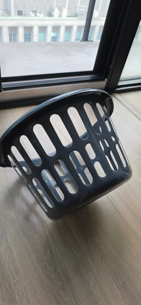 Grey Plastic Laundry Basket thumbnail
