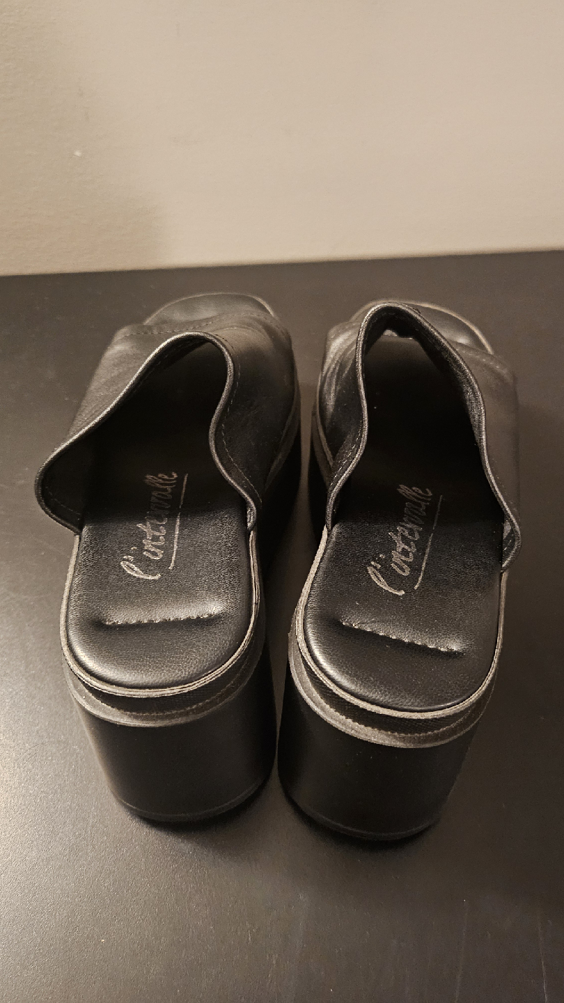 Lintervalle Black Leather wedge  Mules - photo 4