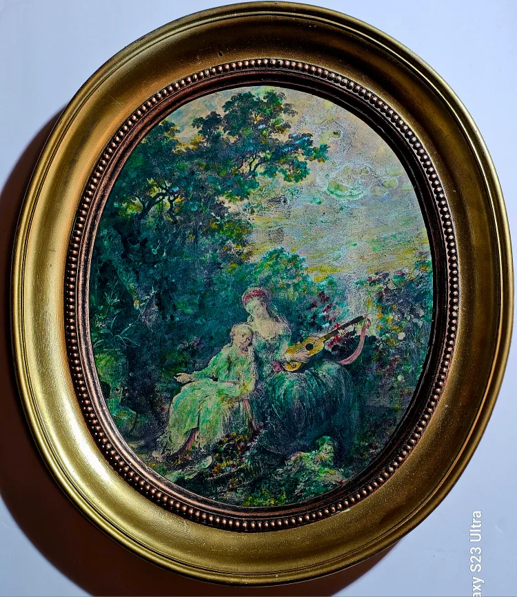 Vintage Oval Framed Painting image indicator(2)