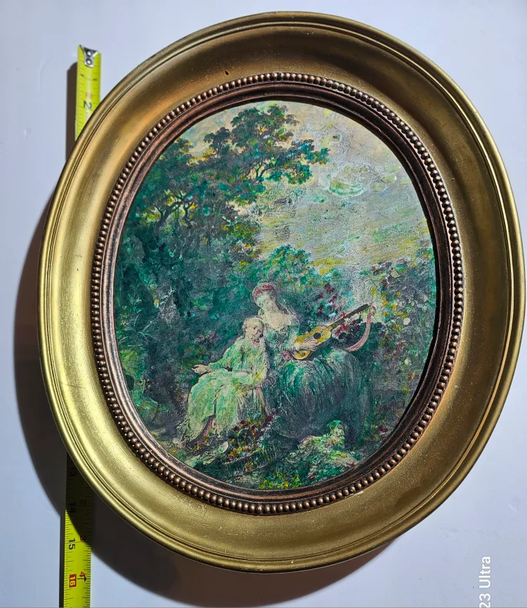 Vintage Oval Framed Painting image indicator(3)