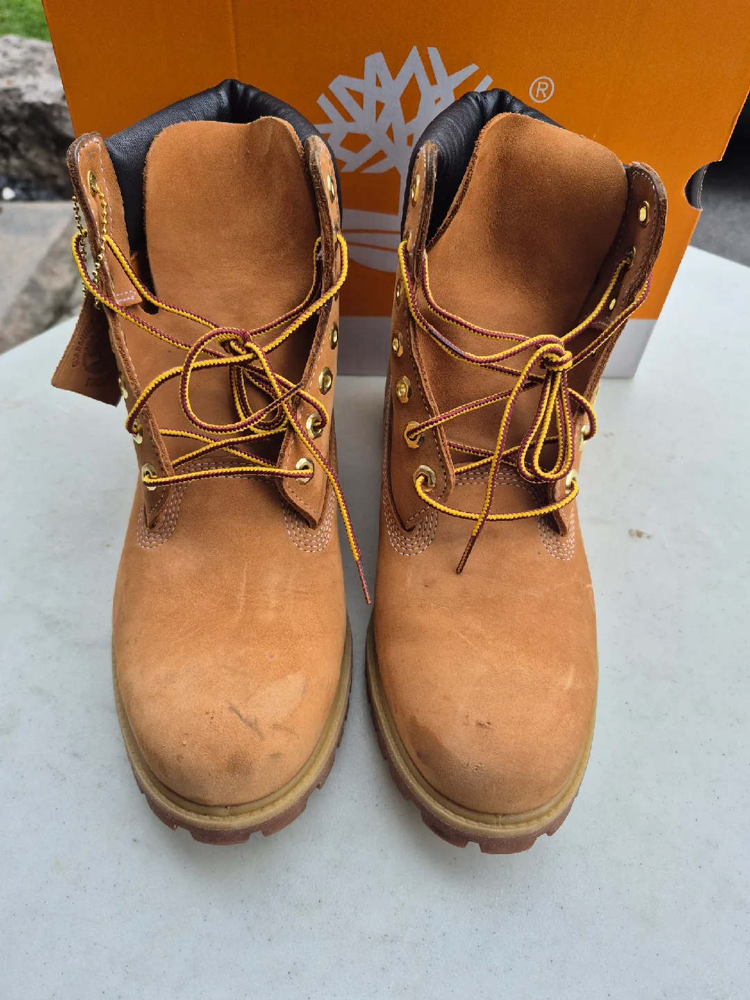 Timberland Premium 41/2 Wheat Nubuck Boots - Size 10 image indicator(4)