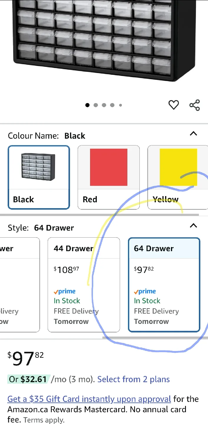 Akro-Mils 10164 64-Drawer Plastic Storage Cabinet - Black image indicator(6)