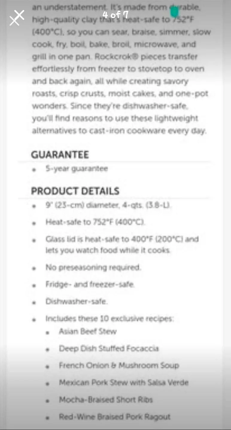 Pampered Chef Rockcrok Dutch Oven - 4 QT image indicator(4)