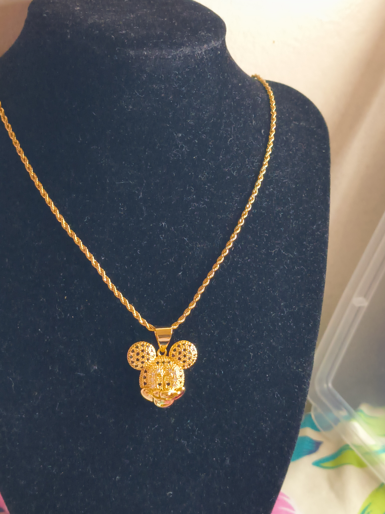 Mickey Mouse Gold Pendant Necklace - photo 2