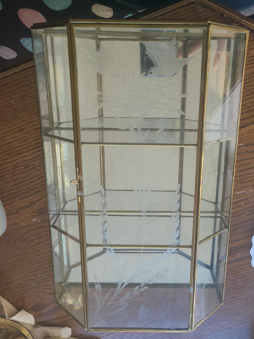 Vintage Glass & Brass Curio Cabinet - photo 5