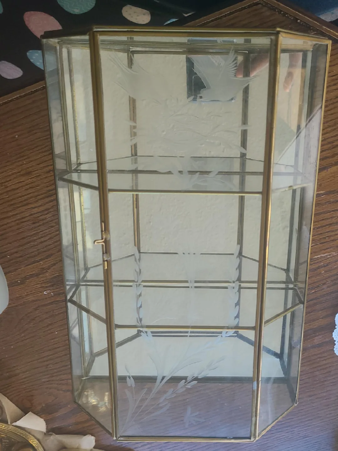 Vintage Glass & Brass Curio Cabinet image indicator(5)