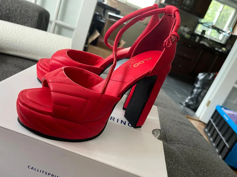ALDO Red Platform Heels image indicator(7)