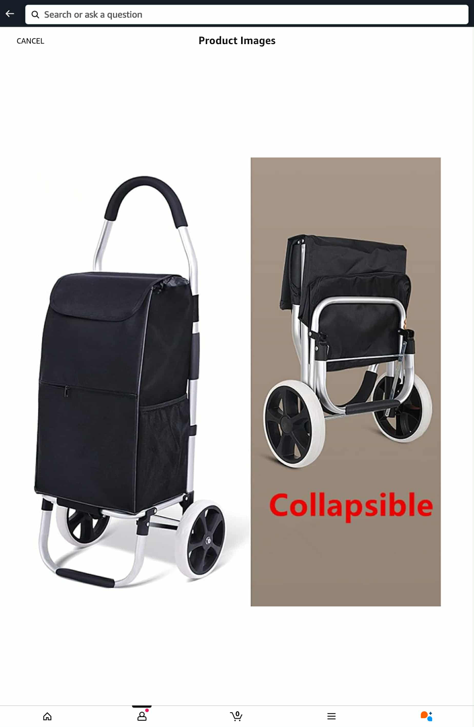 Falytemow Foldable Shopping Cart - Black