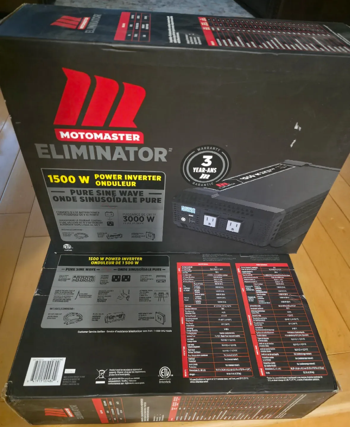 NEW 1500W Pure Sine Wave Power Inverter MotoMaster Eliminator image indicator(2)