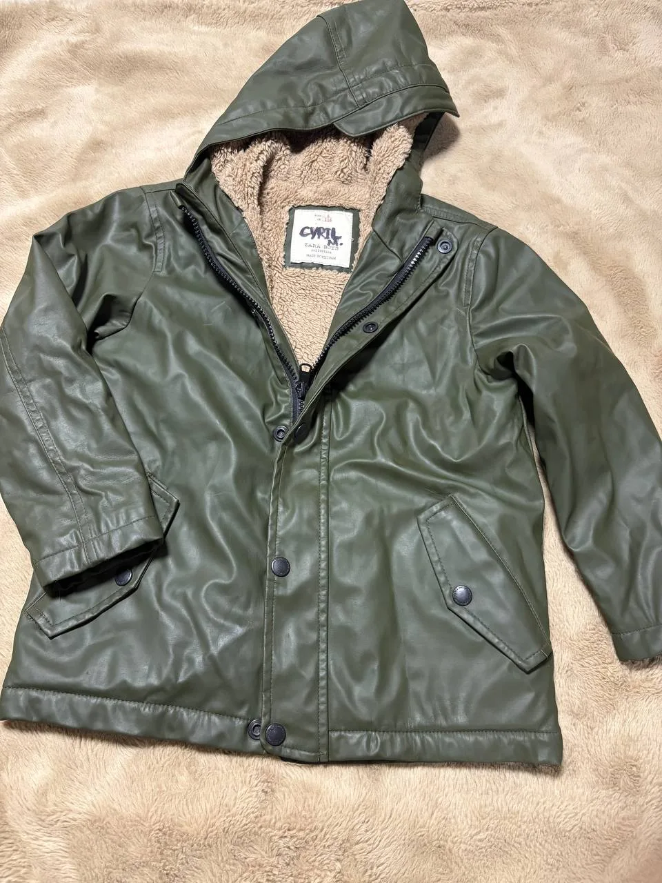 Zara jacket.Cyrillus Green Hooded Jacket thumbnail