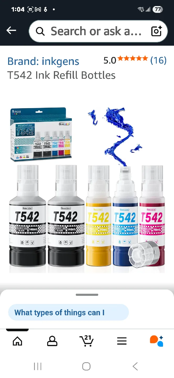 Inkgens T542 Ink Refill Bottles for Epson Ecotank image indicator(4)