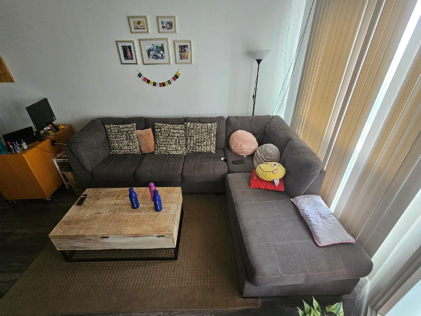 Sectional Sofa - Grey, Dimensions 38"h x 113"w x 90"d image indicator(3)