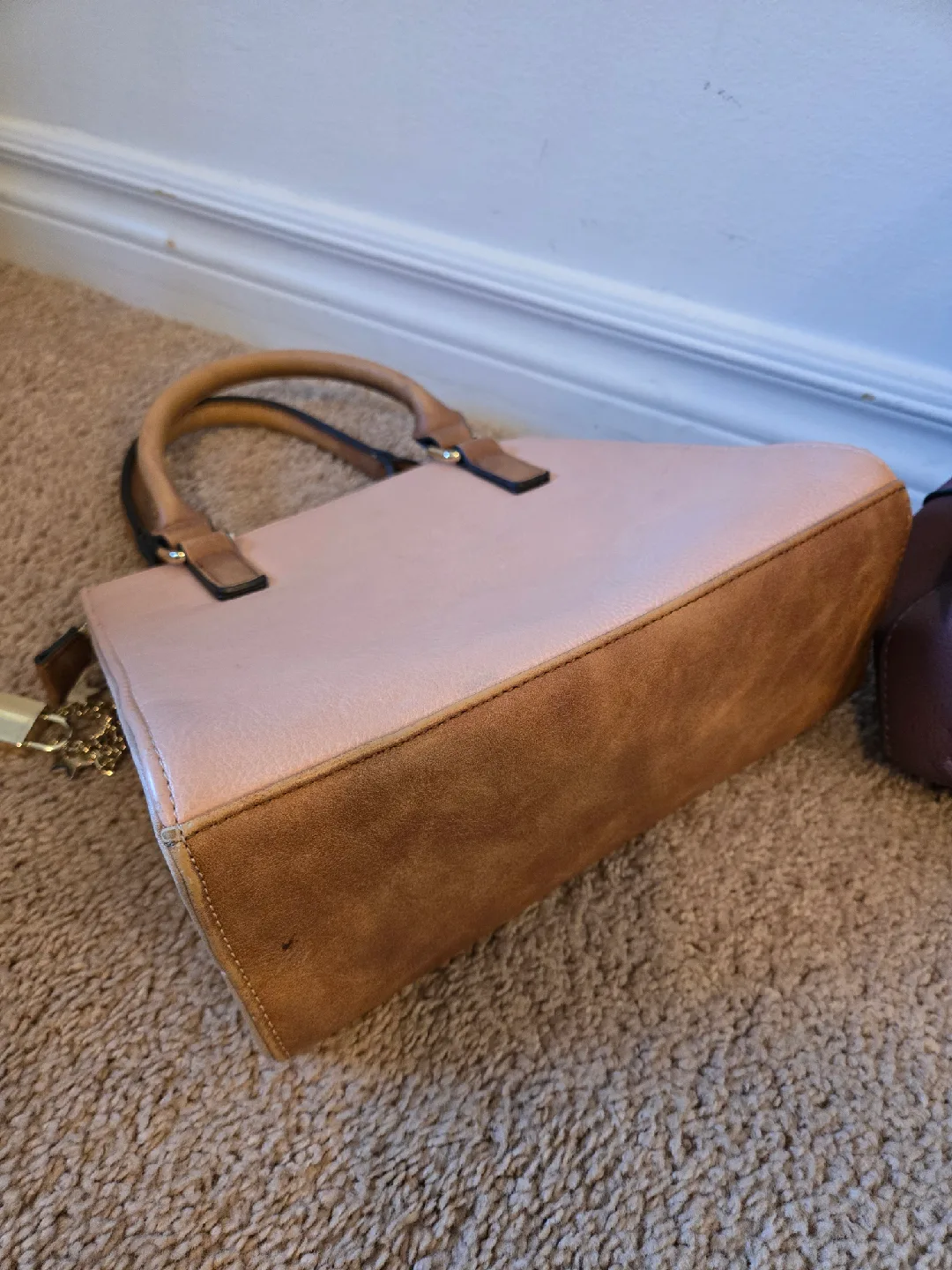 Blush Pink & Brown Handbag🥕 image indicator(2)