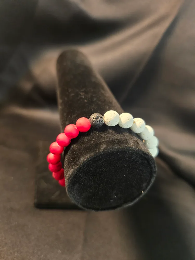 Handmade Detroit Bracelet - Red, White, Black image indicator(2)