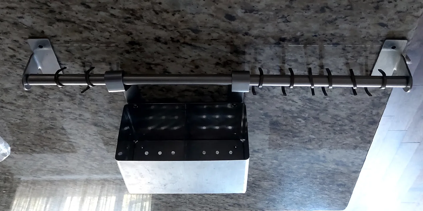 IKEA Rail w/ Container & 8 Hooks - Stainless Steel image indicator(6)