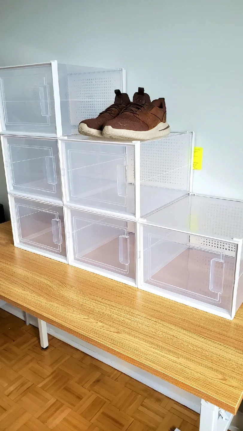 18-pack Stackable Shoe Storage Boxes White *new