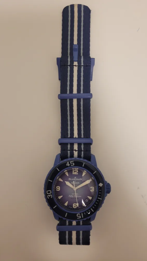 Blancpain X Swatch Atlantic Ocean Scuba Fifty Fathoms Watch
