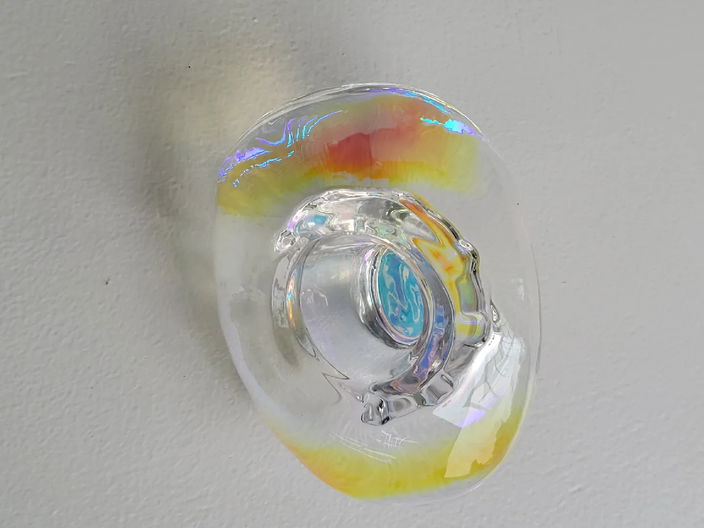 rainbow effect glass Cowboy Hat Paperweight. art. rings image indicator(3)