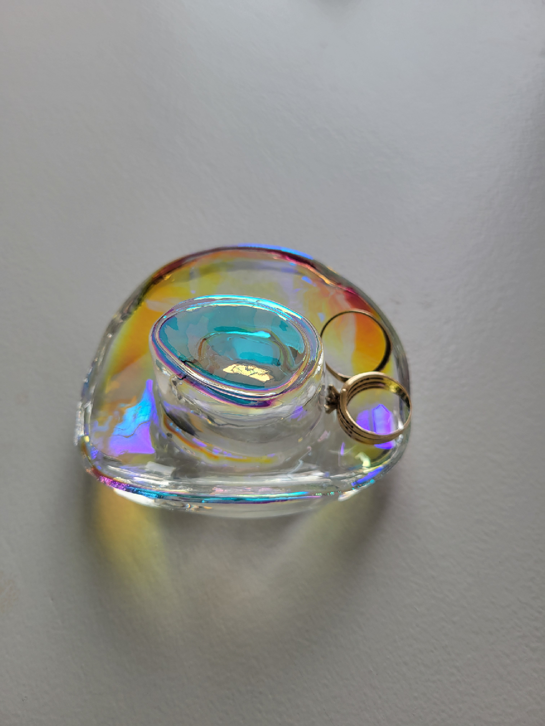 rainbow effect glass Cowboy Hat Paperweight. art. rings - photo 5