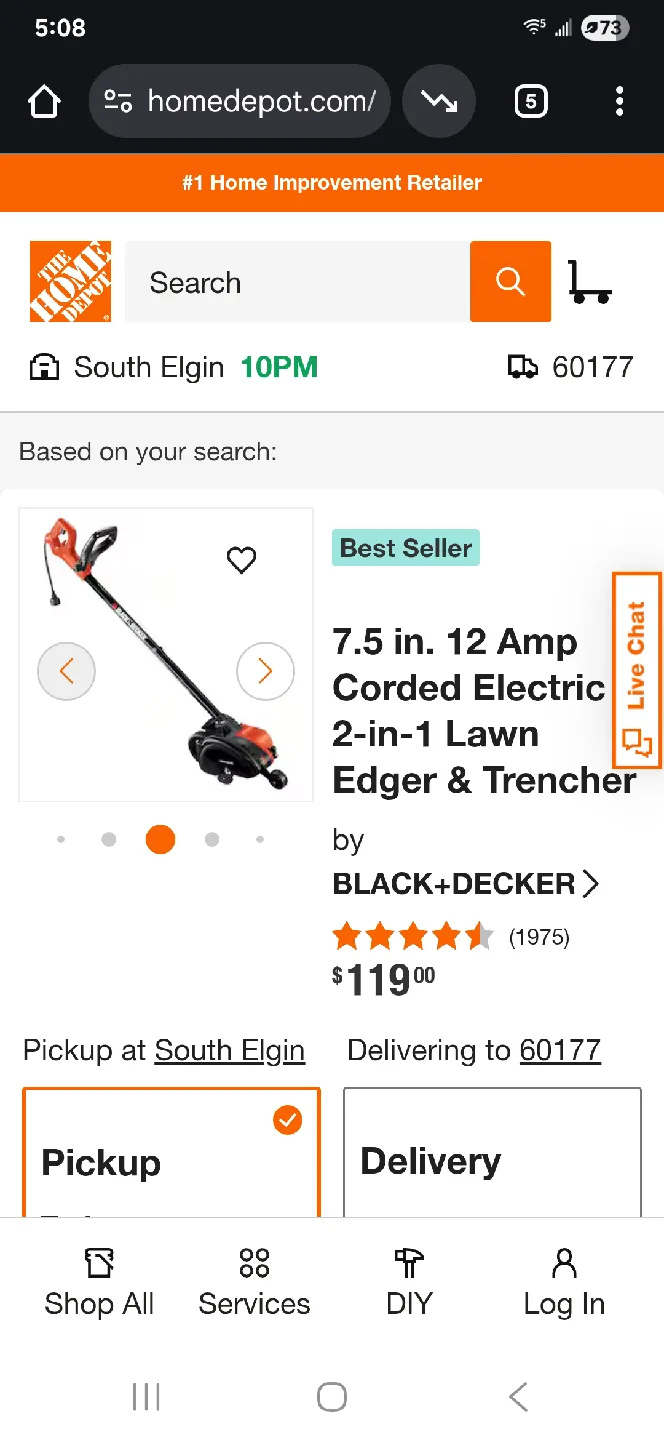 BLACK+DECKER Edge Hog 7.5 in. Edger/Trencher image indicator(2)