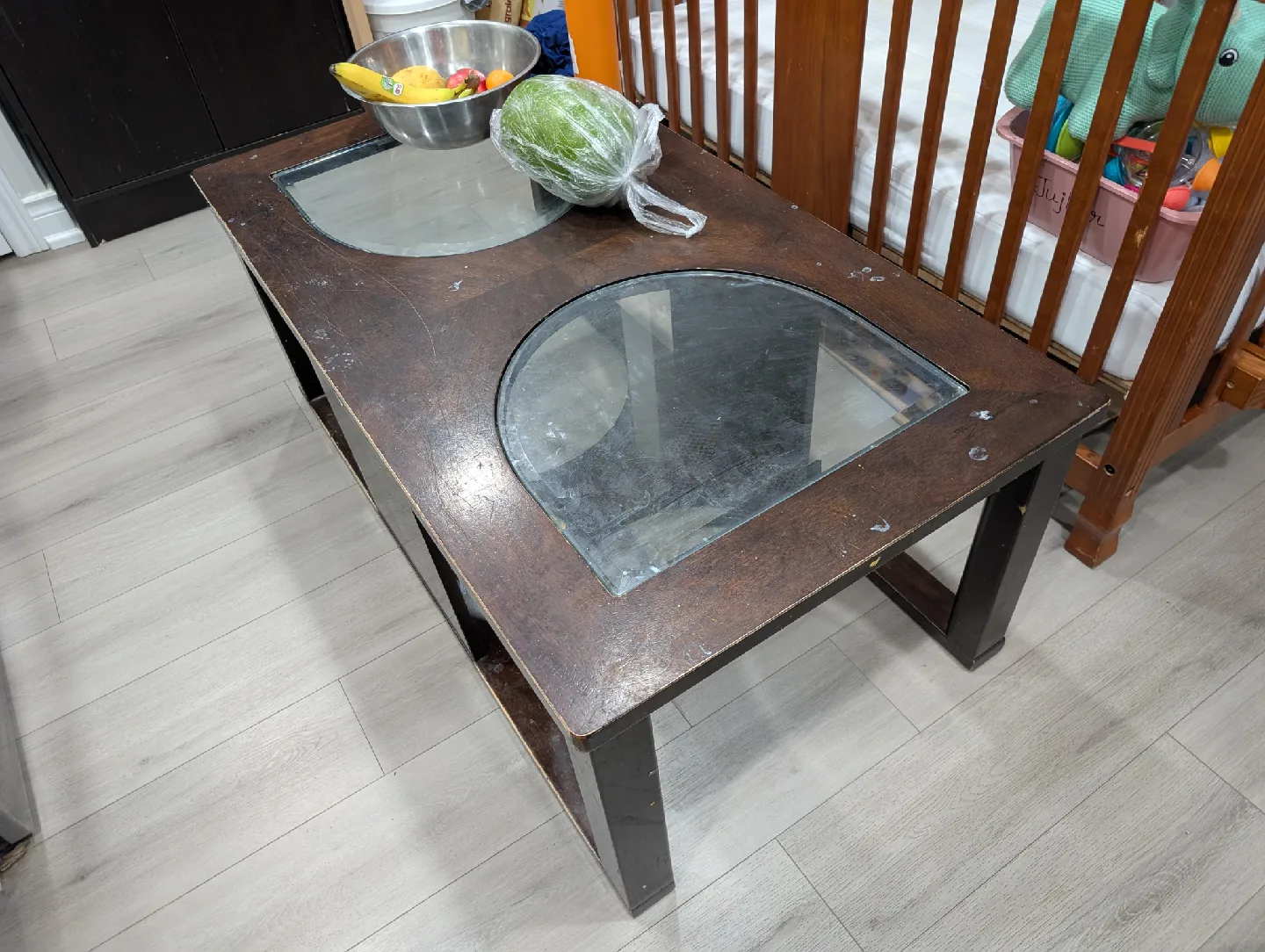 Used Coffee Table with Glass Insets image indicator(3)