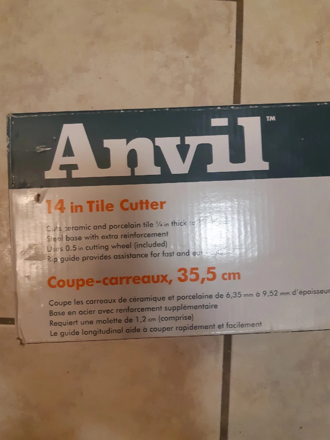 Anvil 14 in Tile Cutter 🥕