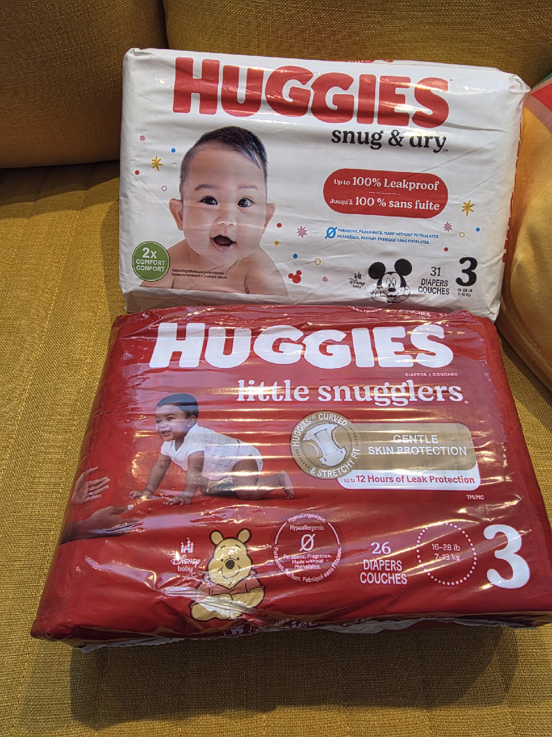 Huggies Diapers Size 3 - Snug & Dry and Little Snugglers