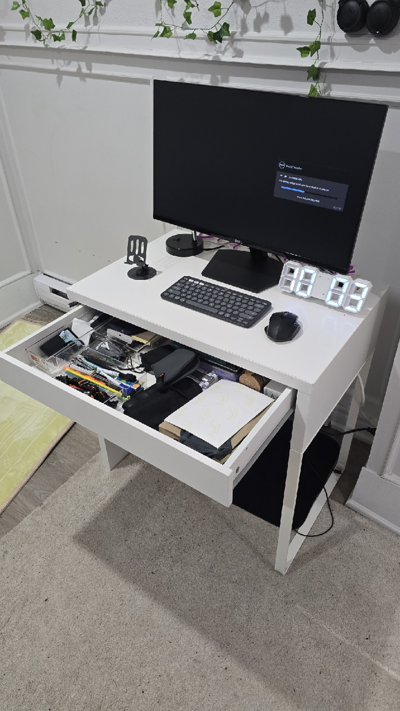 IKEA White Desk with Drawer - photo 5
