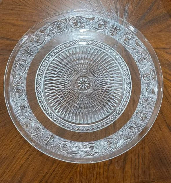 Vintage Clear Glass Serving Platter thumbnail