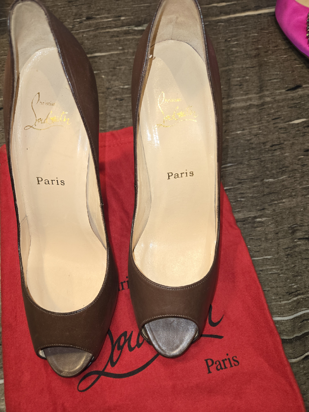 Christian Louboutin Brown Leather Heels, Size 41 - photo 2