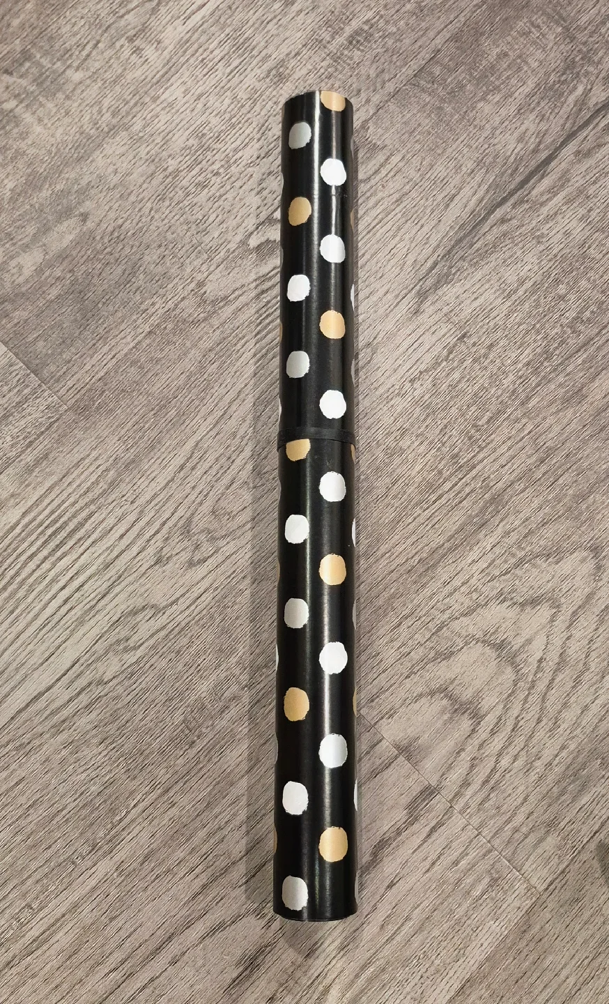 Reversible Black and Gold Polka Dot Wrapping Paper 17inx33ft image indicator(3)