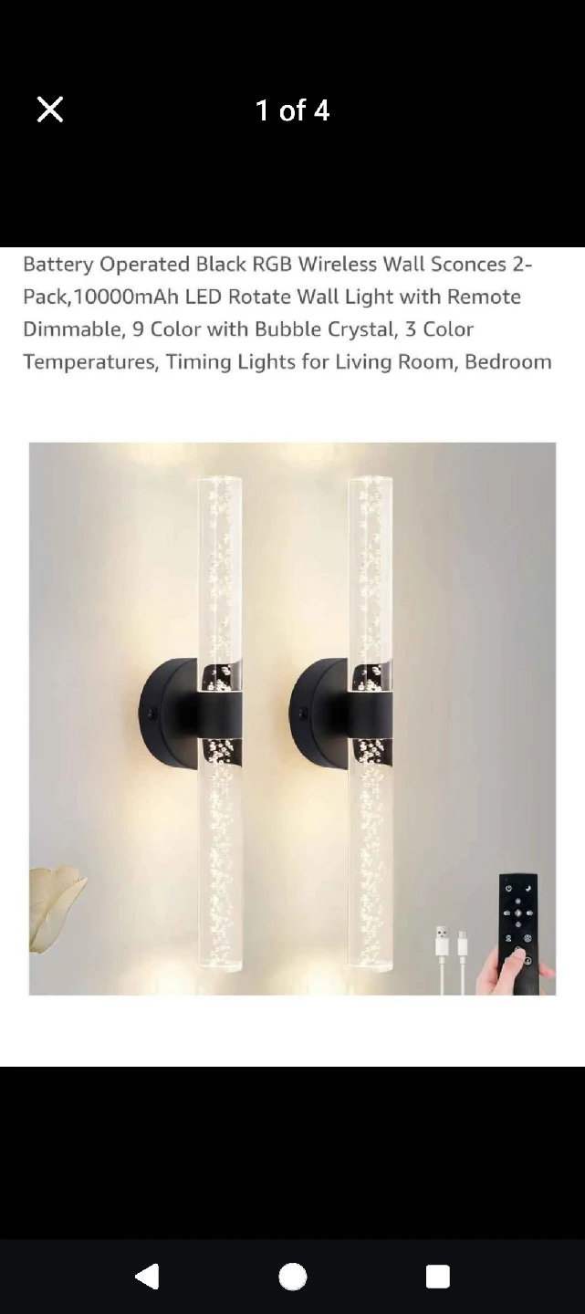 2 pack wireless wall scones/lights