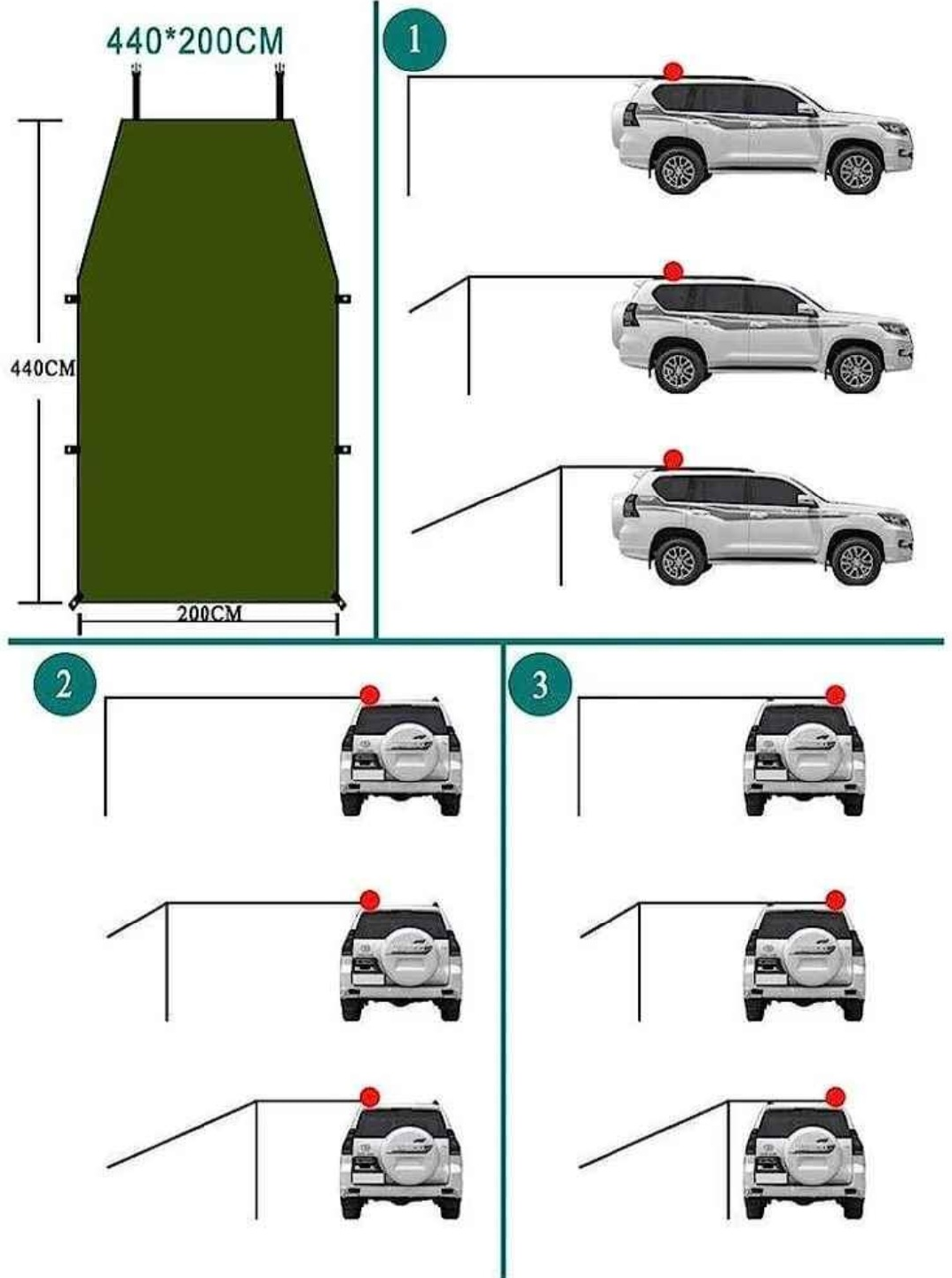 Camping Tarp Canopy for CAR/SUV Waterproof - photo 3