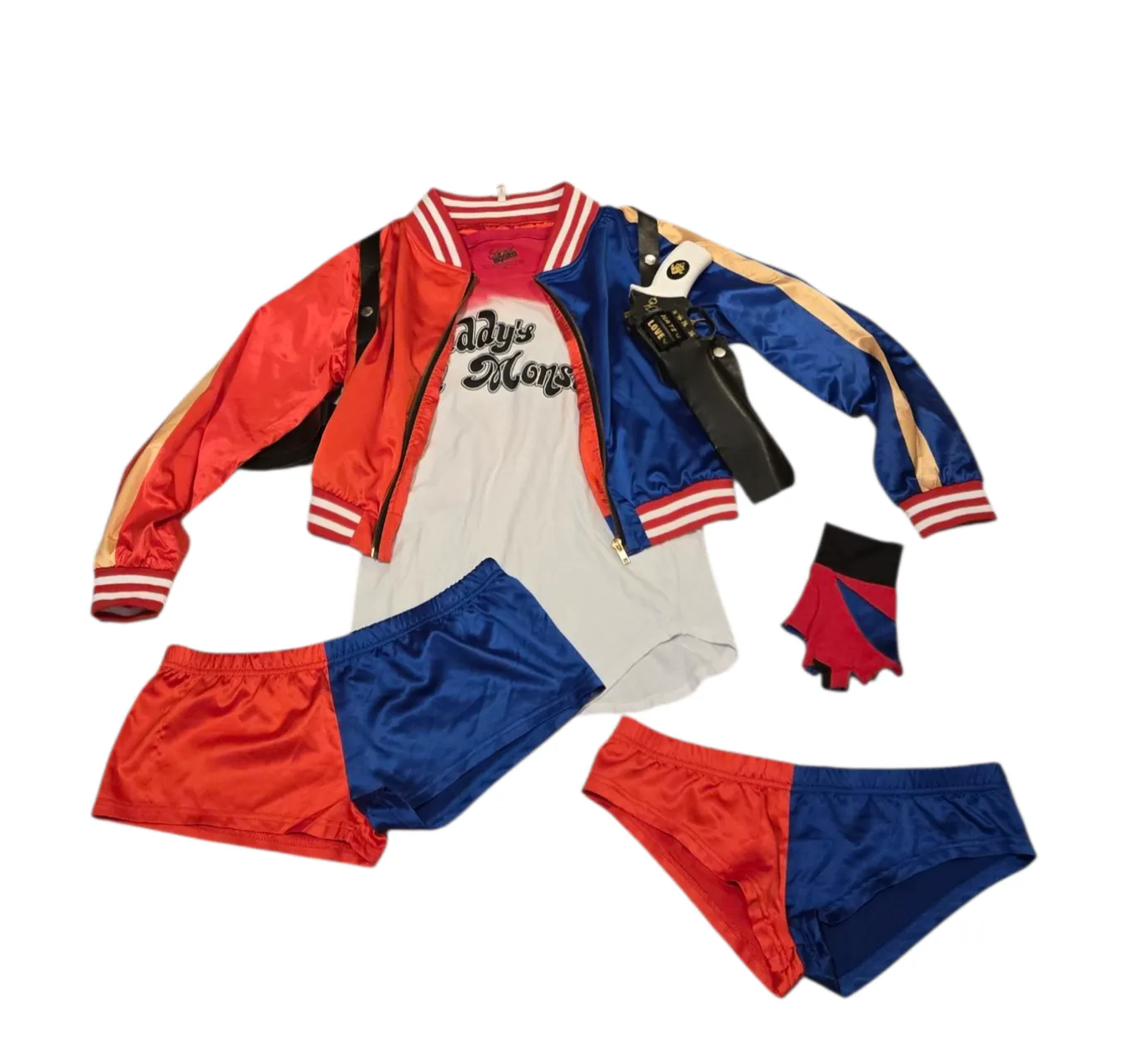 🎃 Harley Quinn Suicide Squad 7 Piece Halloween Costume Small thumbnail