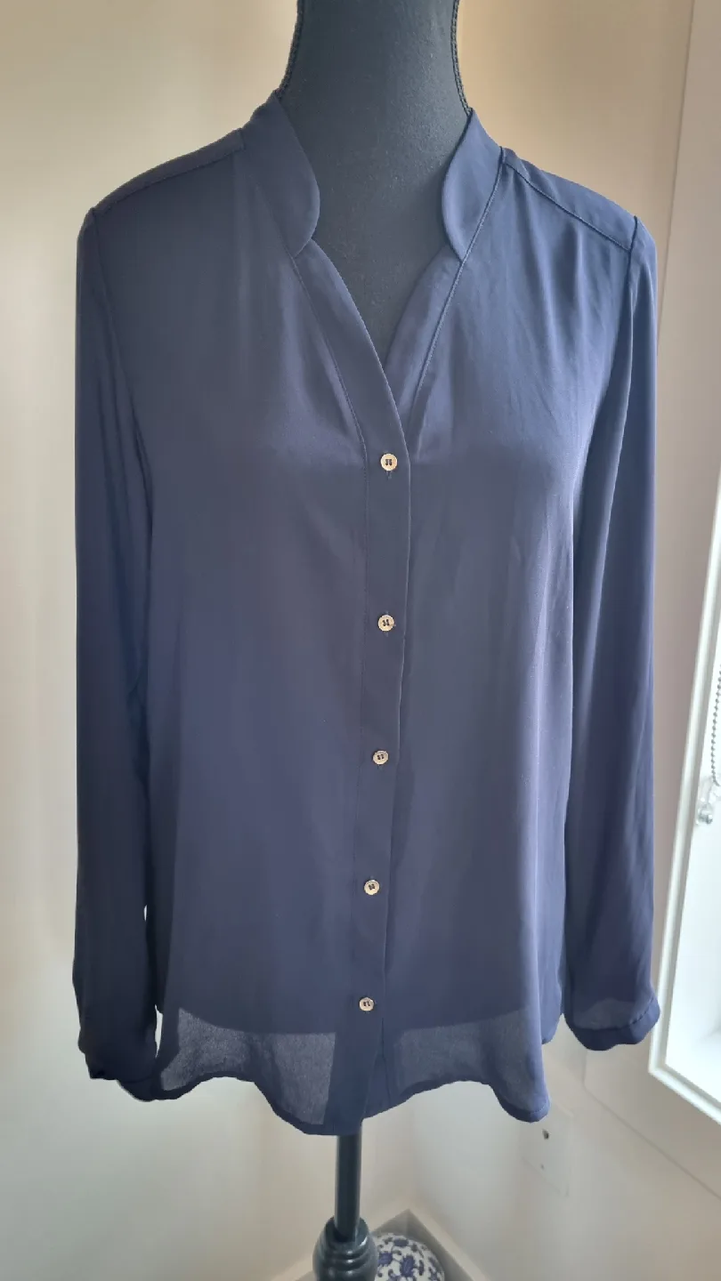 Mango Basics Navy Blouse - Size S image indicator(4)