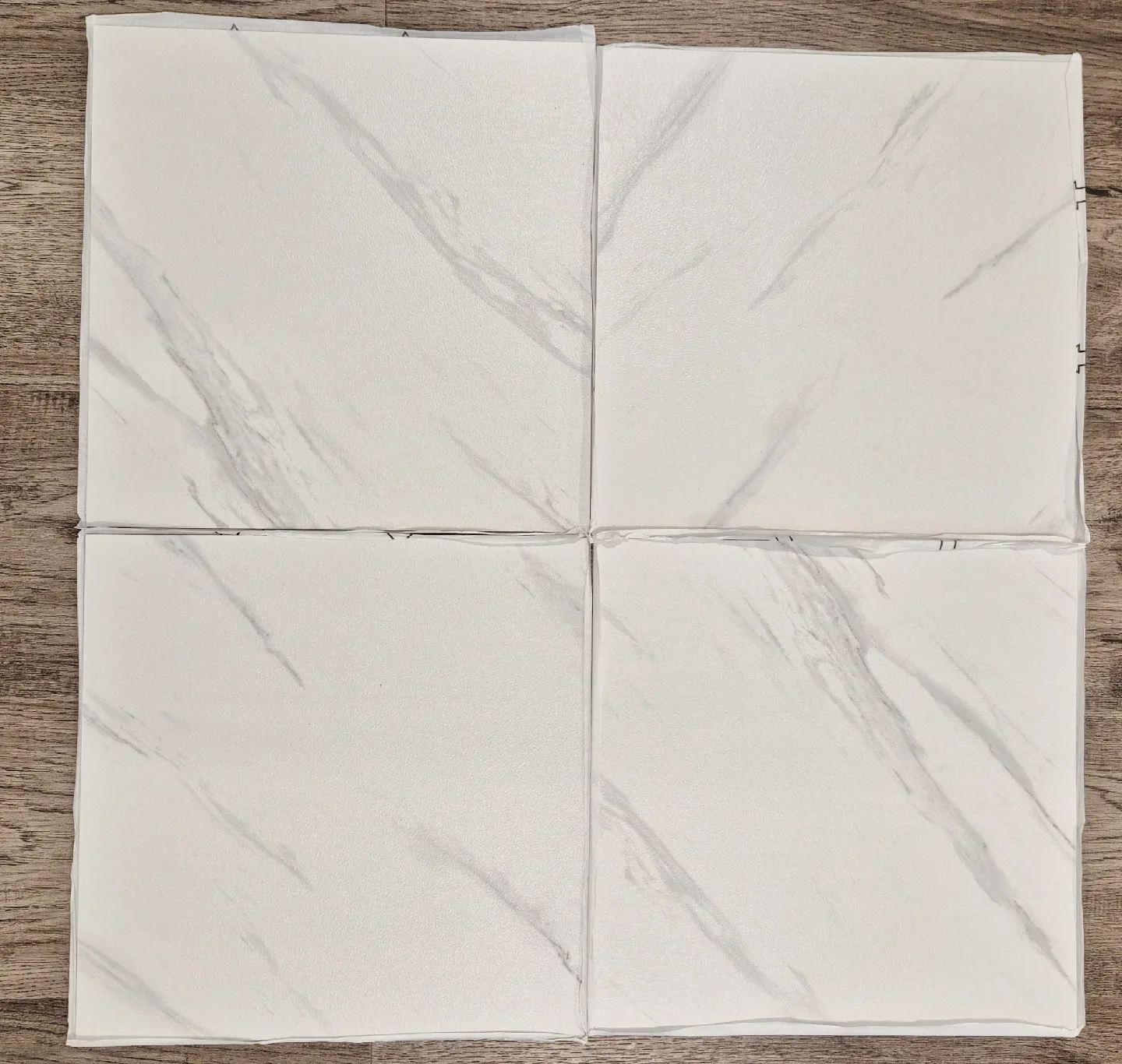 36pcs Matte White Marble Peel and Stick Floor Tiles 12"x12" image indicator(3)