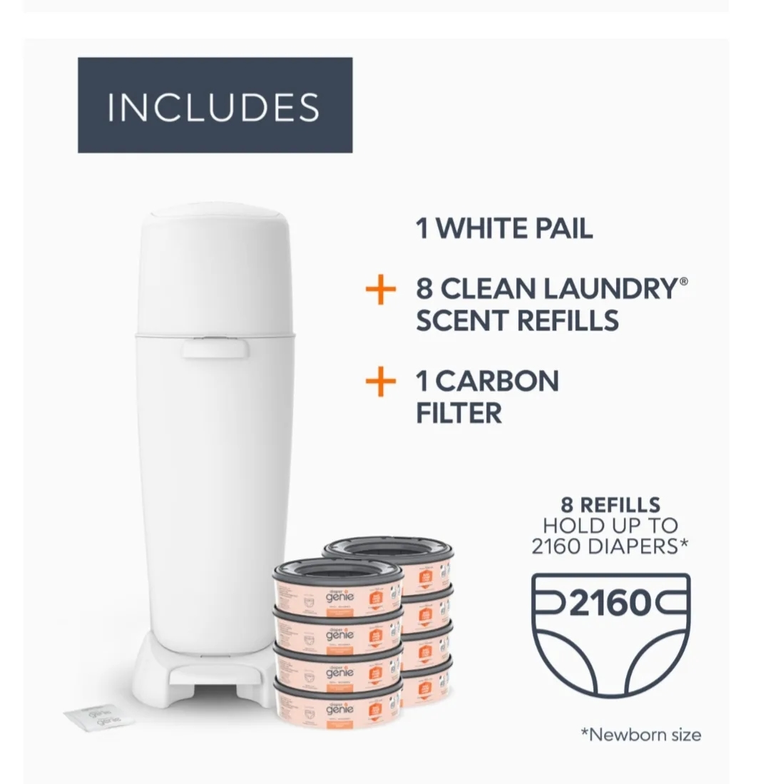 Diaper Genie Complete Pail with 8 Refills & Carbon Filter image indicator(2)