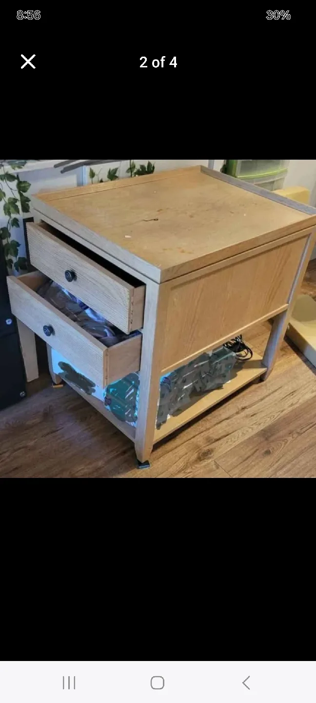 Wooden Nightstand with Two Drawers image indicator(2)