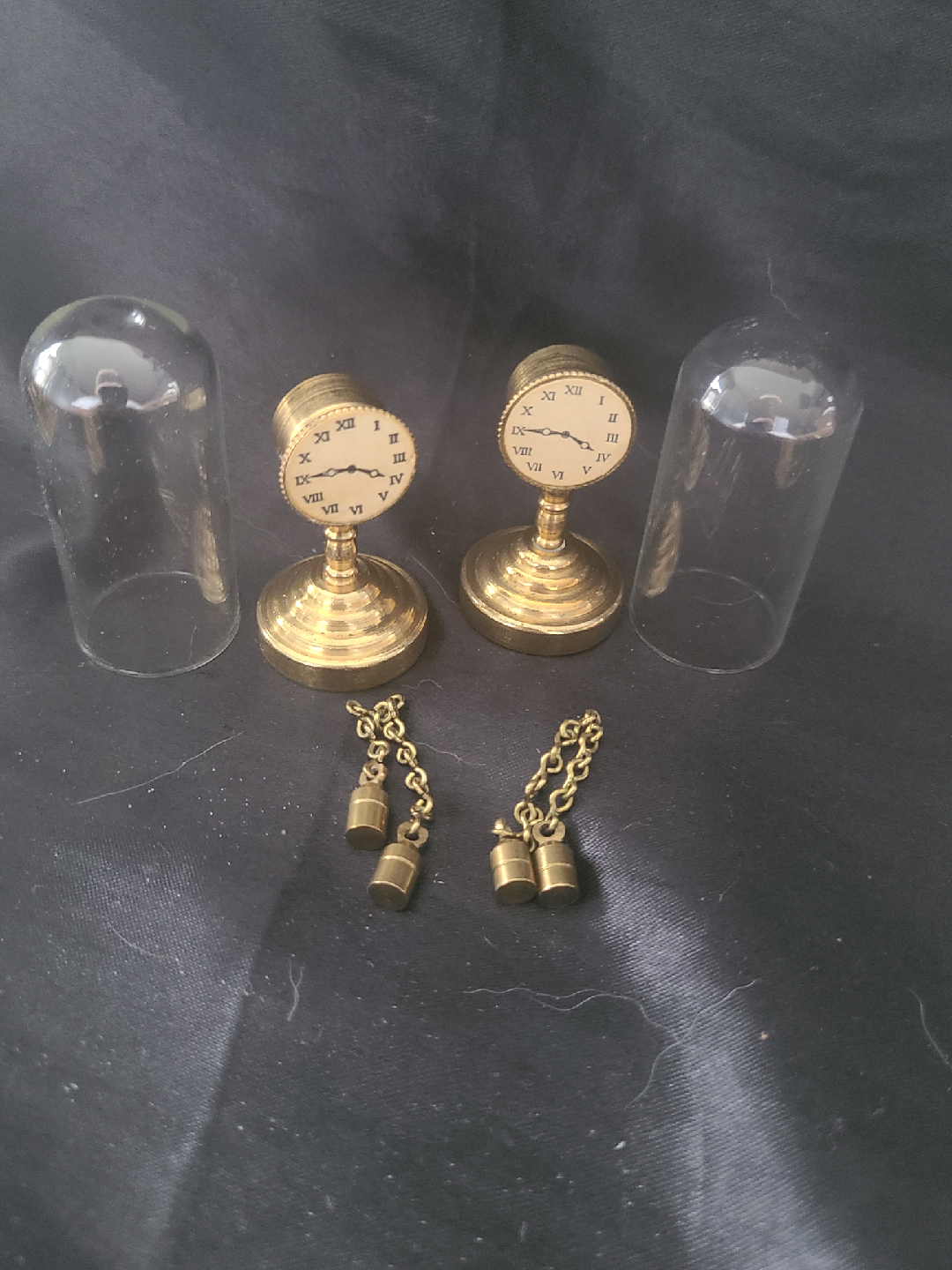 Miniature Brass Clocks with Glass Top - photo 3