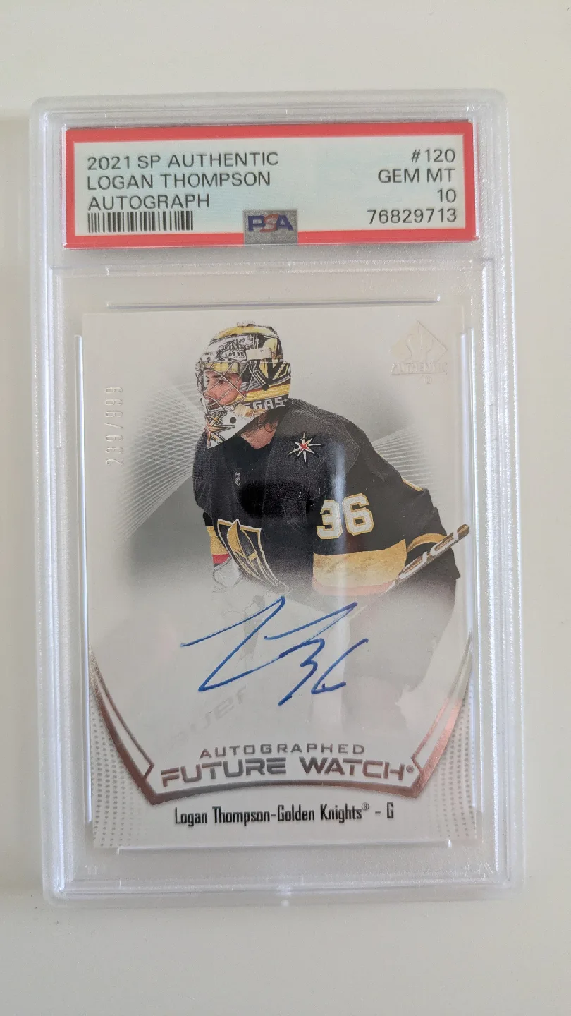 Logan Thompson Autographed Future Watch Hockey Card PSA 10 thumbnail