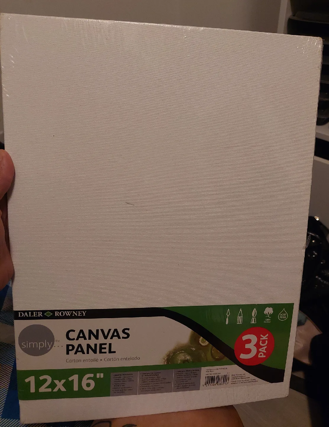 Daler Rowney Simply Canvas Panel 12x16" - 3 Pack thumbnail
