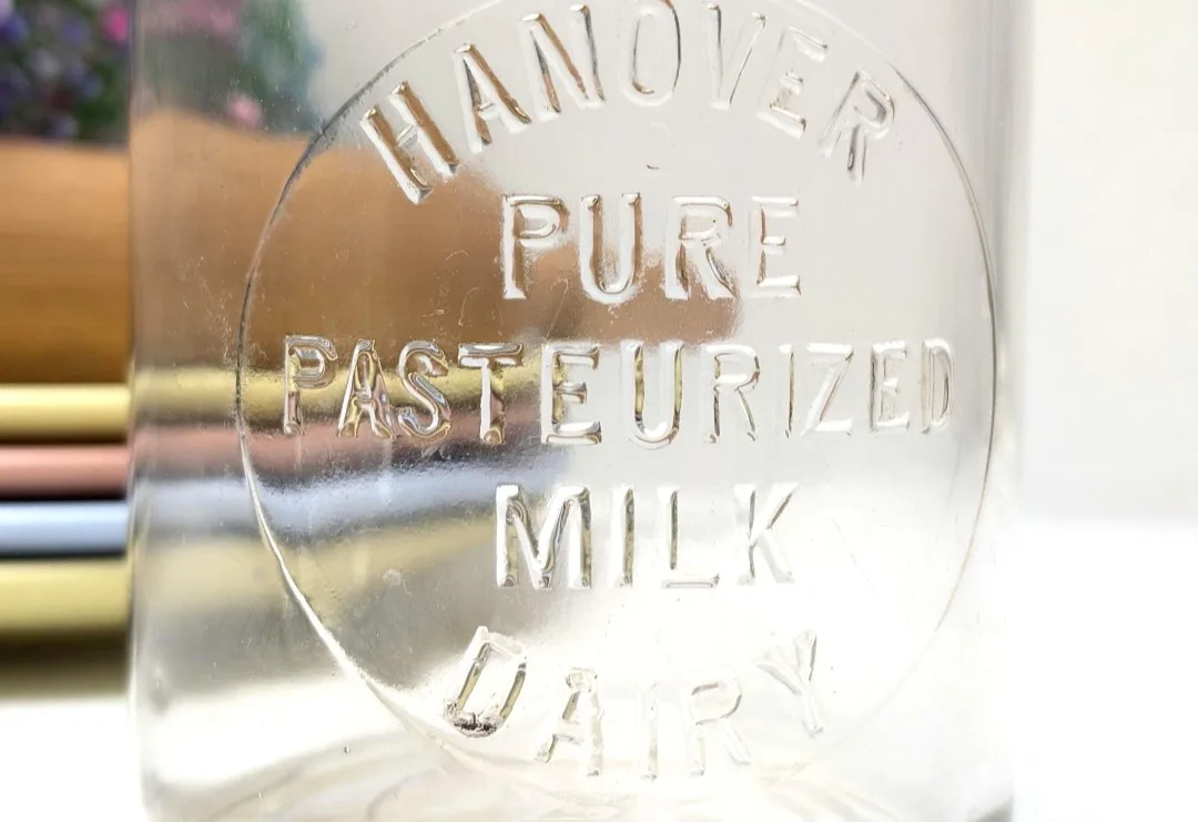 Antique Glass Milk Jug - Hanover Milk image indicator(2)