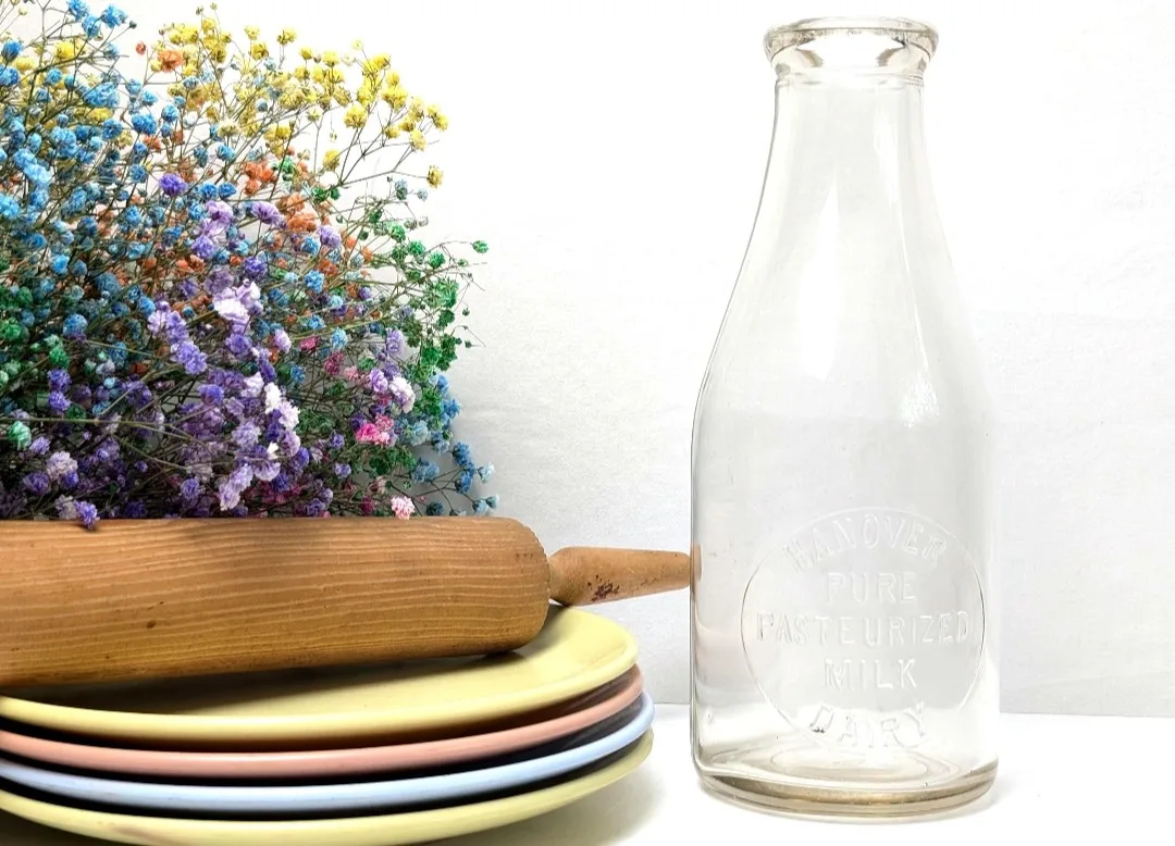 Antique Glass Milk Jug - Hanover Milk image indicator(3)