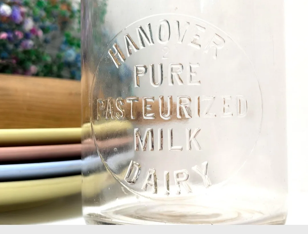 Antique Glass Milk Jug - Hanover Milk image indicator(6)