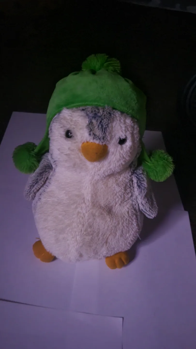 Stuffed Penguin with Green Hat & Purple Plush Toy image indicator(4)